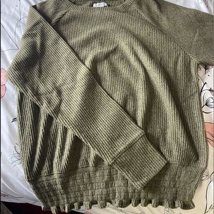 Smocked Hem Sweater